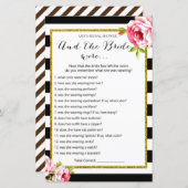 ブライダルシャワーゲーム – 花嫁が着た… (正面/裏面)