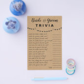 ブライダルシャワーゲーム 花嫁と花婿のトリビアカード チラシ (シングル)