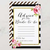 ブライダルシャワーゲーム – 花嫁のアドバイス (正面/裏面)