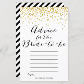 ブライダルシャワーゲーム – 花嫁のアドバイス (正面/裏面)