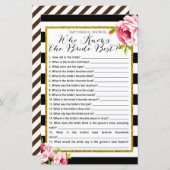 ブライダルシャワーゲーム – 花嫁を知っている最高の人 (正面/裏面)