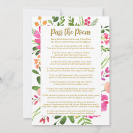 ブライダルシャワーゲーム、詩のシャワーゲームを渡す