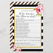 ブライダルシャワーゲーム – 誰が新郎を知っている最高のか (正面/裏面)