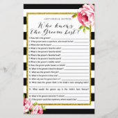 ブライダルシャワーゲーム – 誰が新郎を知っている最高のか (正面)