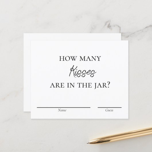 ブライダルシャワーゲーム – Mrs Cardsのキス (正面/裏面インサイチュ)