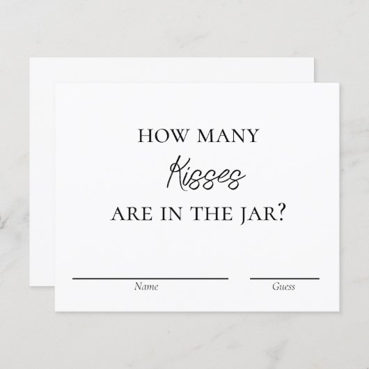 ブライダルシャワーゲーム – Mrs Cardsのキス (正面/裏面)