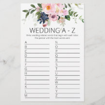 ブライダルシャワーゲームAからZカード