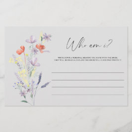 ブライダルシャワーゲームBoho+Floral+Who+am+I 便箋