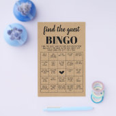 ブライダルシャワーゲームFind the Guest Bingo Card チラシ (シングル)