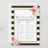 ブライダルシャワーゲームx2 -誰が言ったか|古さ 招待状 (正面)