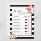 ブライダルシャワーゲームx2 -誰が言ったか|古さ 招待状 (正面)