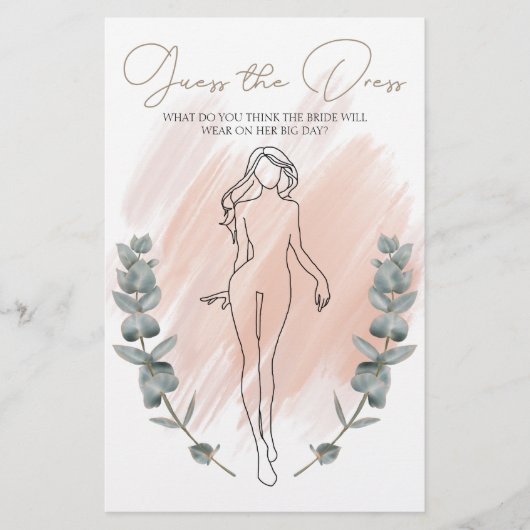 ブライダルシャワーゲーモダンムボホゲットザドレス チラシ (正面)