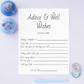 ブライダルシャワーゲー結婚ムのアドバイス&ウェルウィッシュ チラシ (シングル)