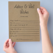 ブライダルシャワーゲー結婚ムのアドバイス&ウェルウィッシュ チラシ (手)