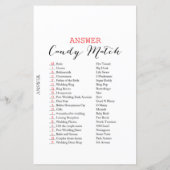 ブライダルシャワーゲー結婚ム – Candy Game & Answer (裏面)