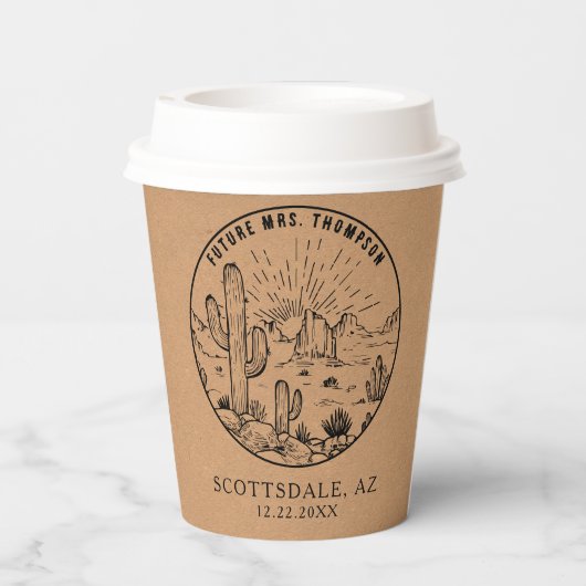 ブライダルシャワーコーヒーカスタマイズバーデザー結婚ト 紙コップ (裏面)