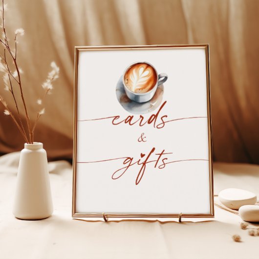 ブライダルシャワーコーヒーカード&ギフト台座 ポスター
