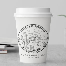 ブライダルシャワーコーヒーバーカスタムアリゾナ結婚ズ 紙コップ