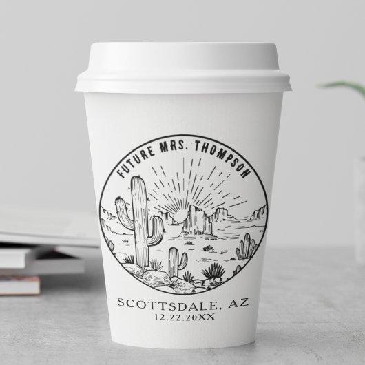 ブライダルシャワーコーヒーバーカスタムアリゾナ結婚ズ 紙コップ