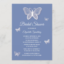 ブライダルシャワーコーンフラワーブルー&ホワイトバターフェイズ