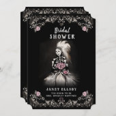 ブライダルシャワーゴシックスケルトンブライド招待状 招待状 (正面/裏面)