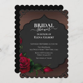 ブライダルシャワーゴシックレッドローズ招待状 招待状