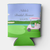 ブライダルシャワーゴルフカート付きゴルフパターン 缶クーラー (正面)