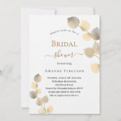 ブライダルシャワーゴールデンユーカリのスパイグラグジュアリー 招待状 (正面)