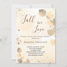 ブライダルシャワーゴールデンユーカリグリッター秋 招待状