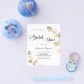 ブライダルシャワーゴールデンユーカリ予算の招待 チラシ (シングル)