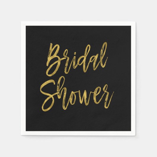 ブライダルシャワーゴールドフォイル誕生日ナプキンス スタンダードカクテルナプキン (正面)