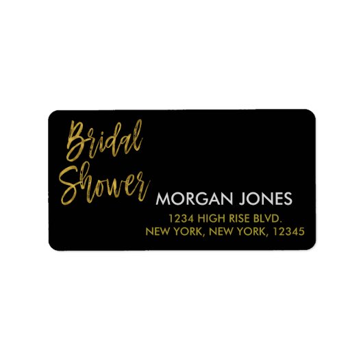 ブライダルシャワーゴールドフォイル誕生日住所 シール (正面)