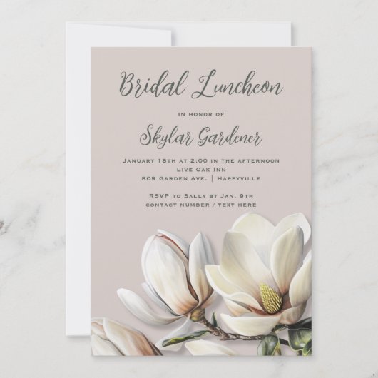 ブライダルシャワーサザンマグノリアフラワーズ招待状 招待状 (正面)