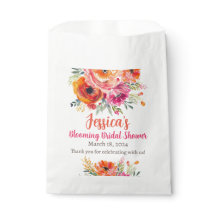 ブライダルシャワーサマーオレンジとピンク花模様