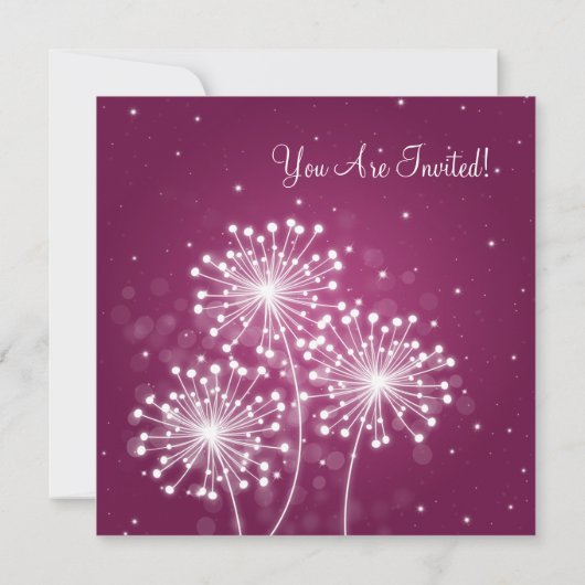 ブライダルシャワーサマースパーエレガントクルメロットピンク 招待状 (裏面)