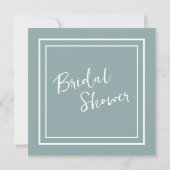 ブライダルシャワーサマーセージとホワイト 招待状 (裏面)