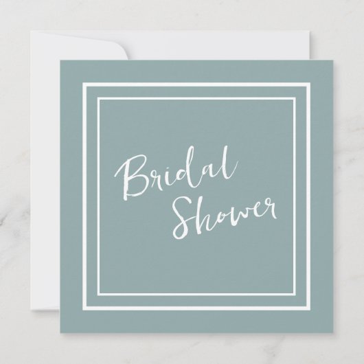 ブライダルシャワーサマーセージとホワイト 招待状 (裏面)