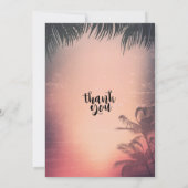 ブライダルシャワーサマービーチパームツリーズストリングライト 招待状 (裏面)