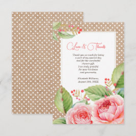 ブライダルシャワーサンキューカスタムフラットカード サンキューカード