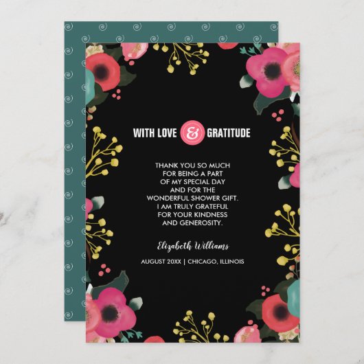 ブライダルシャワーサンキューカスタムフラットカード サンキューカード (正面/裏面)