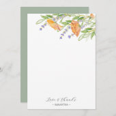 ブライダルシャワーサンキューカードボホワイルドフラワー サンキューカード (正面/裏面)