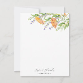 ブライダルシャワーサンキューカードボホワイルドフラワー サンキューカード