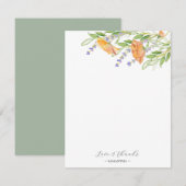 ブライダルシャワーサンキューカードボホワイルドフラワー サンキューカード (正面/裏面)