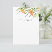 ブライダルシャワーサンキューカード植物学花模様 サンキューカード (スタンド正面)