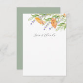 ブライダルシャワーサンキューカード植物学花模様 サンキューカード (正面/裏面)