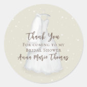 ブライダルシャワーサンキューガウンカスタム ラウンドシール (正面)