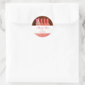 ブライダルシャワーサンキューコーラルガウンV12 ラウンドシール (バッグ)