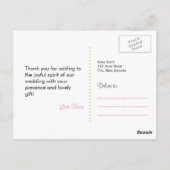 ブライダルシャワーサンキューポストカード ポストカード (裏面)