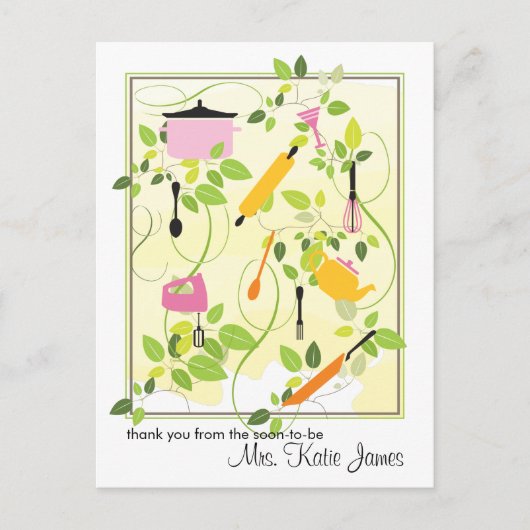 ブライダルシャワーサンキューポストカード ポストカード (正面)