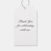 ブライダルシャワーサンキューミニマルモダンリストホワイト ギフトタグ (裏面)